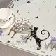 Скатерть Лавандовые коты 110х140см капучино хлопок с пропиткой