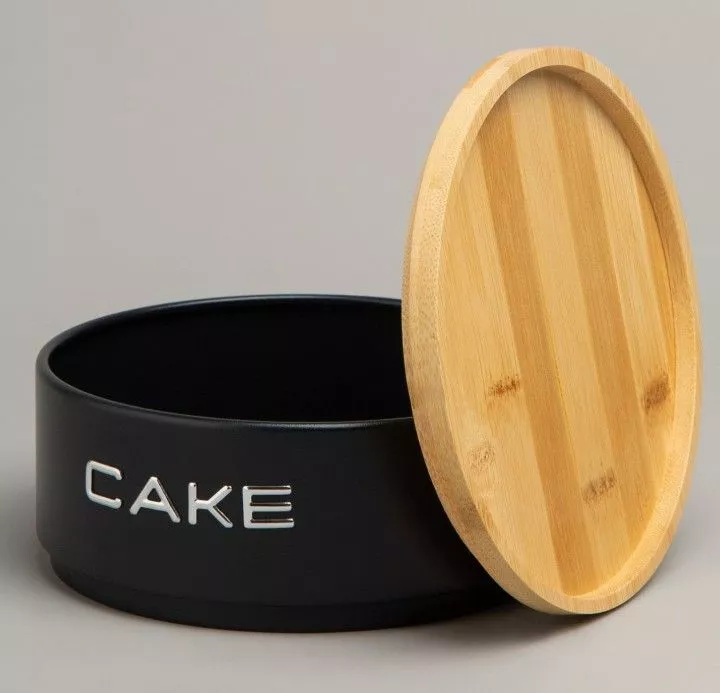 Банка для сыпучих CAKE черная