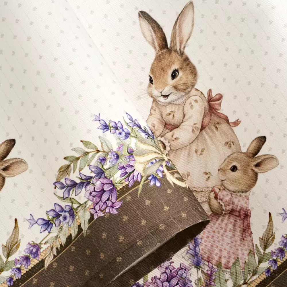 Набор из 2 полотенец Rabbit Family Лаванда коричневый хлопок