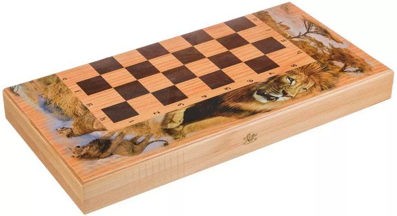 Набор 3 игры Сафари (шахматы, нарды, шашки)